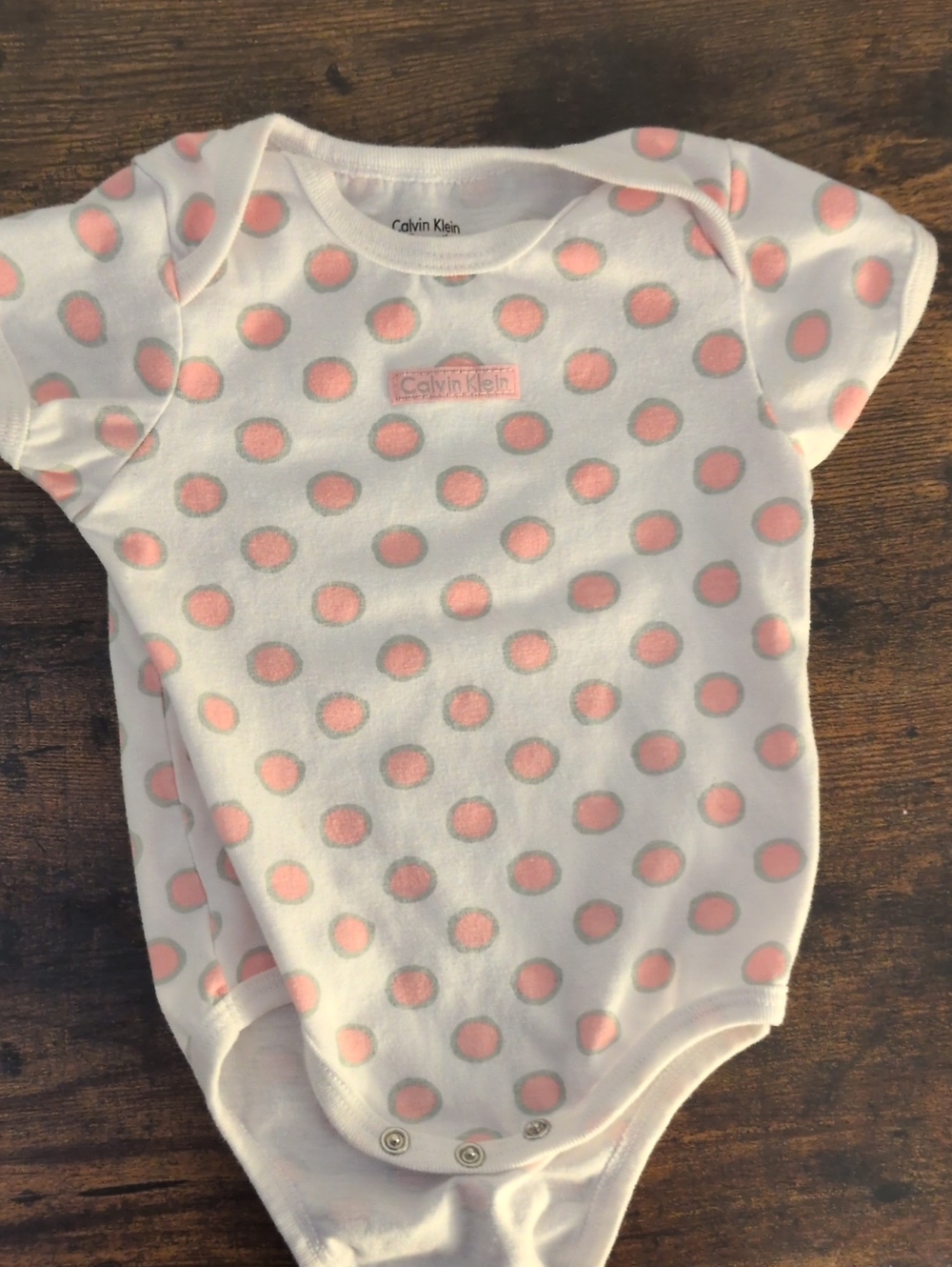 5/$25 Calvin Klein White Onesie Bodysuit 6-9M